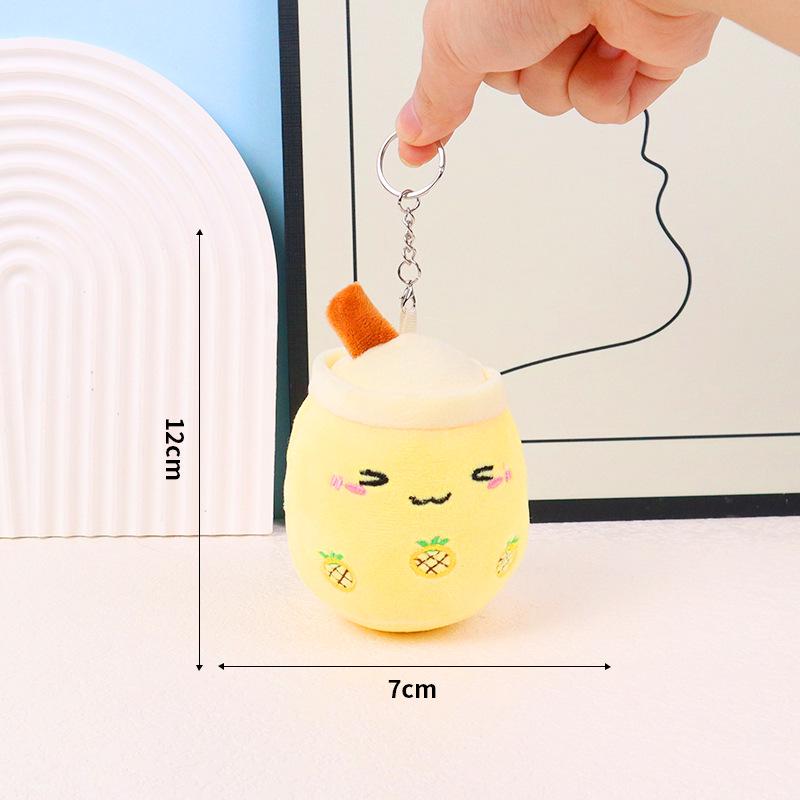 Fruit Bubble Tea Plush Keychain - Cute Gift Doll for Claw Machines & Weddings