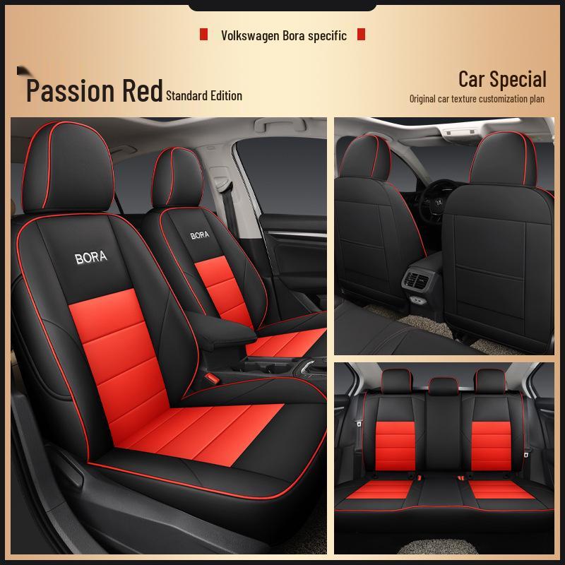 Volkswagen Bora Series Universal Leather Car Seat Cover - Four Seasons, Full Coverage, Five-Seater.