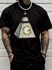 Unisex Summer Crew Neck T Shirt Pyramid All Seeing Eye Print Casual Loose Streetwear Short Sleeve Male Daily Fashion Tops
