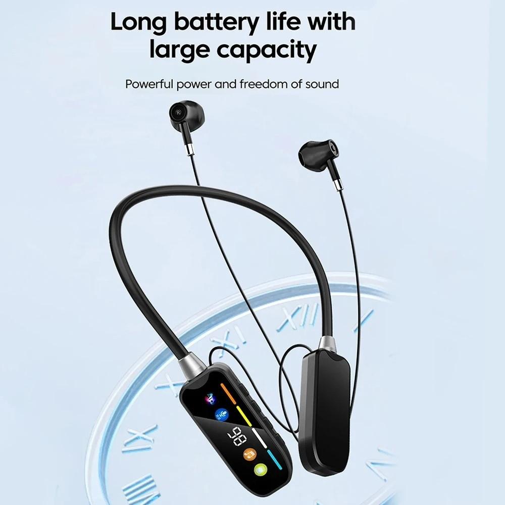 Bluetooth 5.4 Neckband Headphones LED Display Bluetooth Headset Halter Sports Headset Outdoor Use