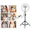 W89C 7.6in LED Selfie Ring Lamp with Tripod Stand and Cellphone Holder for Mobile Phone Live Fill Light Vlog Video Light