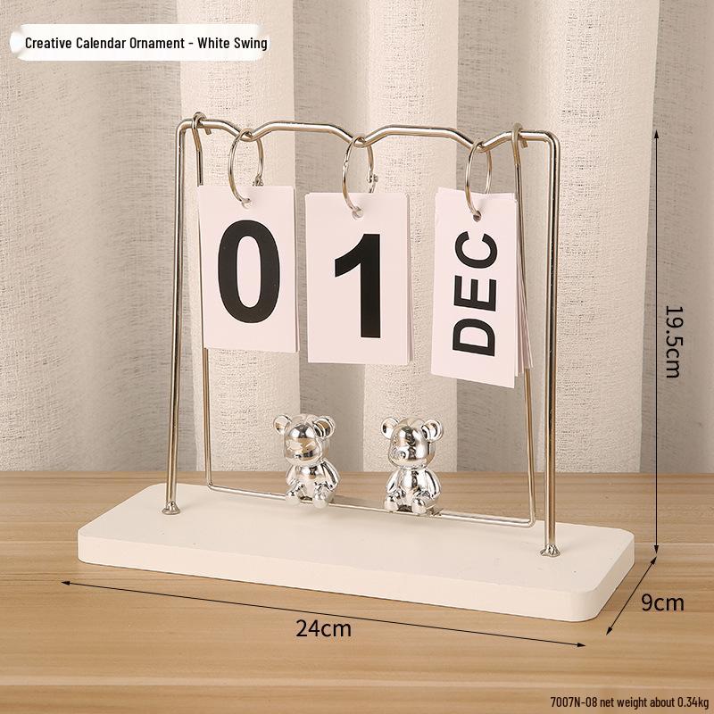 Creative Wooden Flip-Page Perpetual Desktop Calendar – INS Style, Simple Disassembly, Ideal for Office Decor.