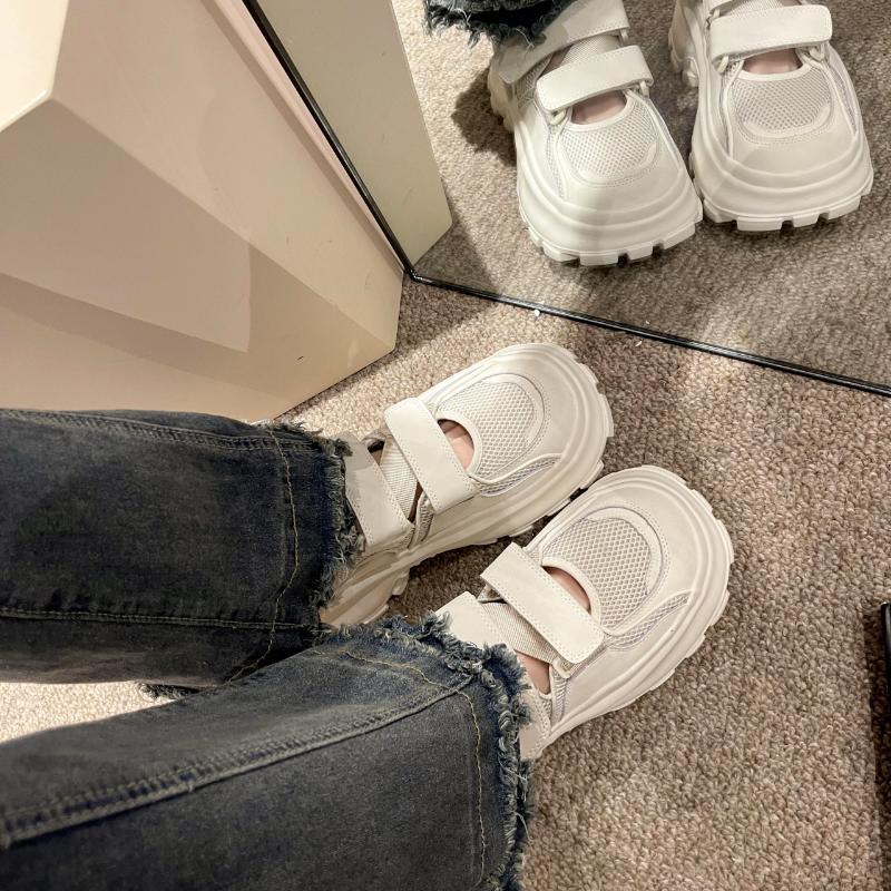 Fashion Wedge Women's Sports Sandals Female Shoes 2025 Summer Mesh Closed Toe Platform Women's Sandals Outdoor Casual Ladies Sandalias