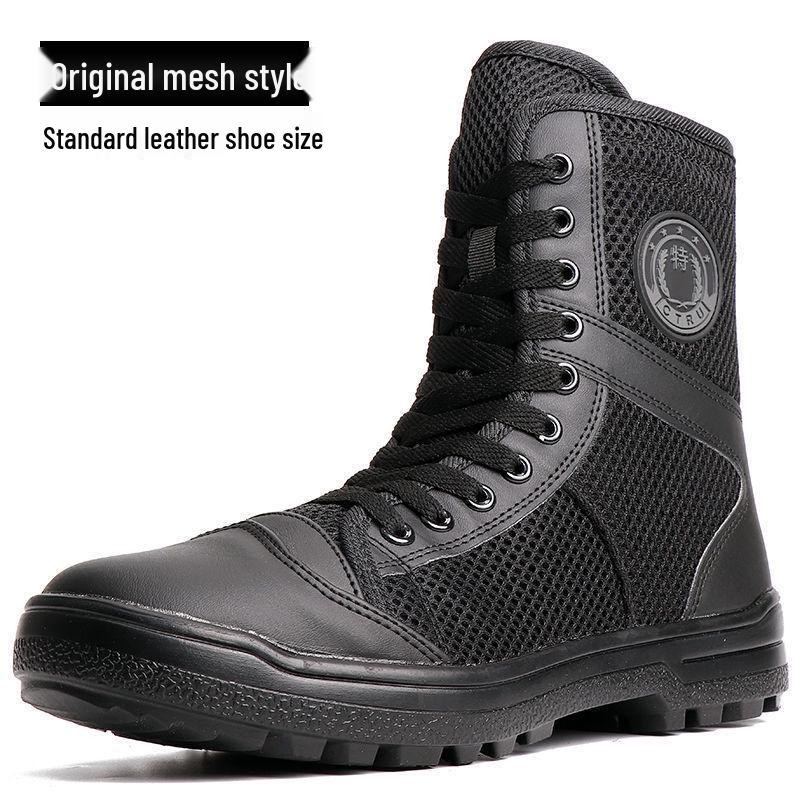 Men's Lightweight Summer Tactical Boots: Breathable High-Top Combat and Outdoor Martin Shoes.