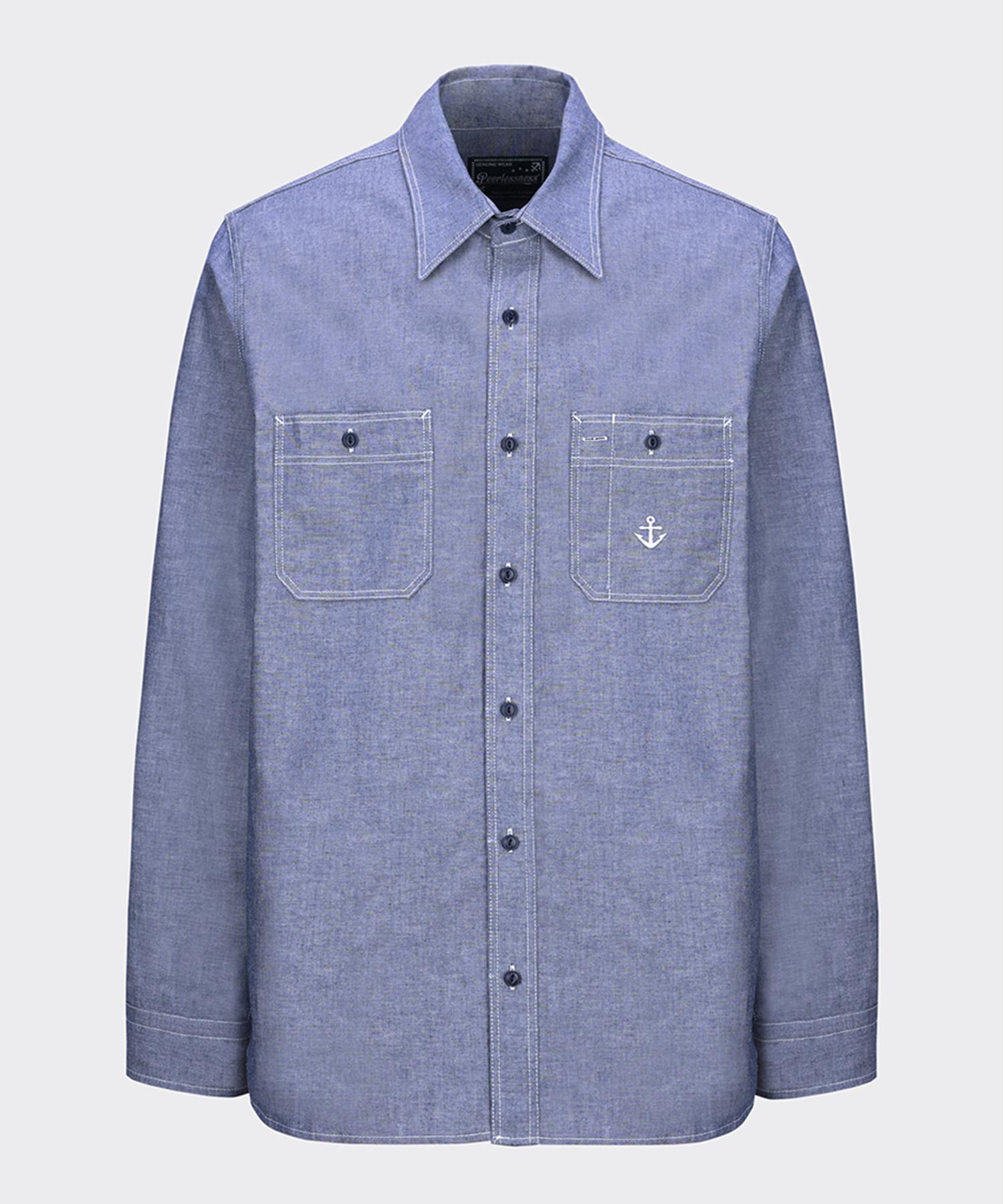Peerless Niece Mcvay Chambray Shirts Sky Blue/S