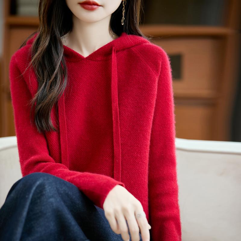 Women's cashmere sweater Qinghe cashmere 30% cashmere 70% wool autumn and winter pullover warm and fashionable