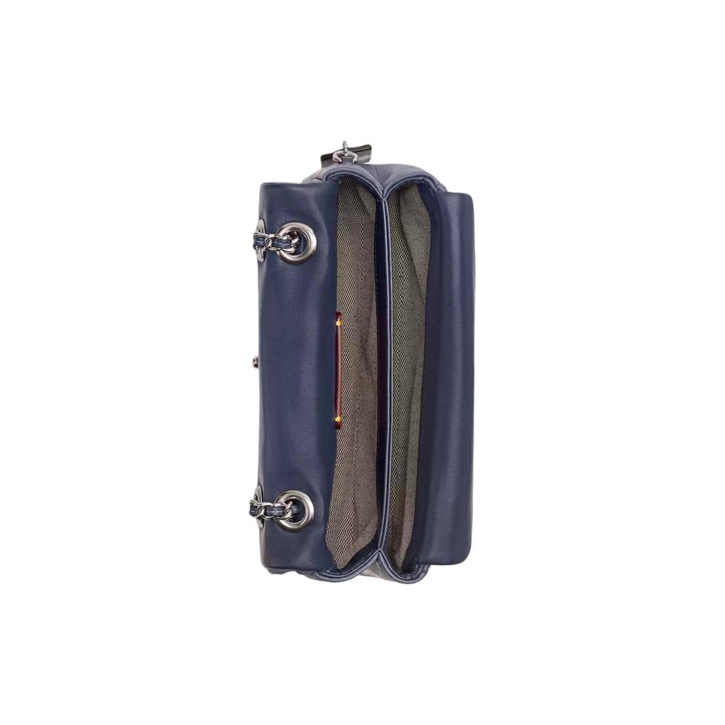COACH Tabby Nappa Leather Shoulder Bag, Crossbody Bag Small Women's Silver & Midnight Marine Blue Multicolor CU080-LHNI9