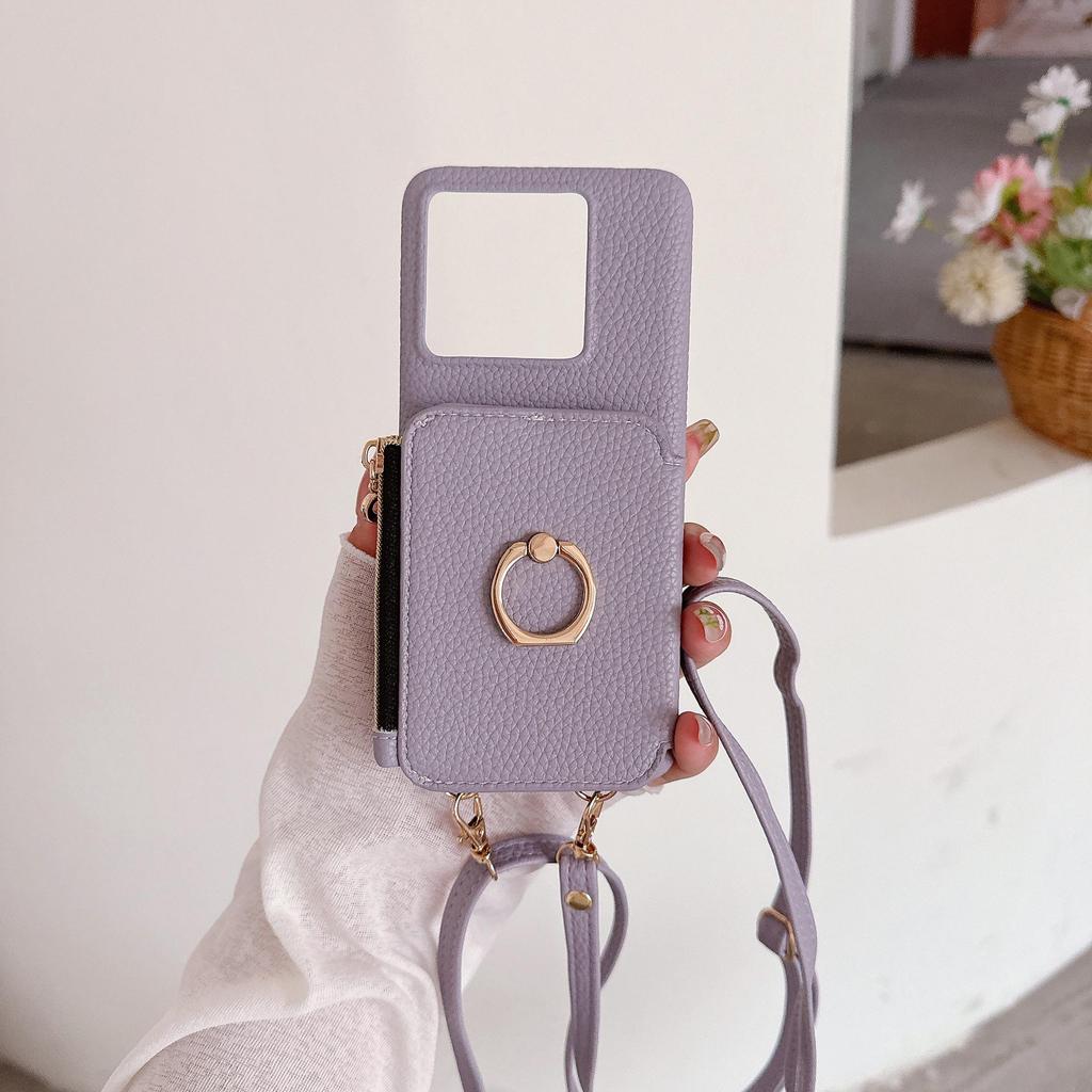 Redmi Note 12S 4G Crossbody Phone Case with Zipper Lanyard for Xiaomi 13T