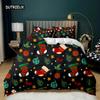 Christmas Duvet Cover Merry Christmas Tree Stockings Green Background Twin Bedding Set Double Queen King Polyester Qulit Cover