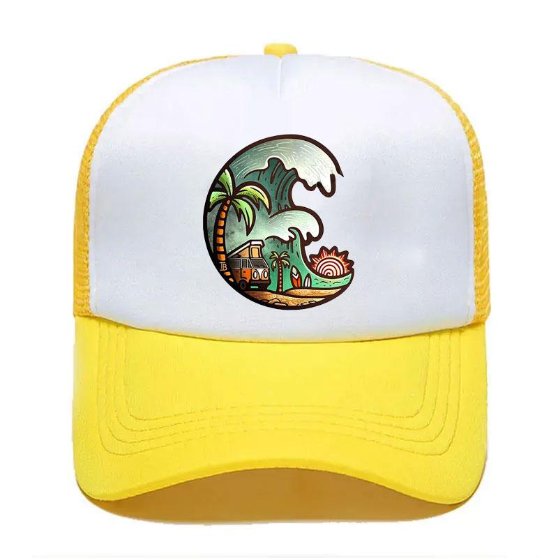 For Fishing Fish Logo Mesh Trucker Hat Fashion Unisex Women Advertising Travel Team Baseball Caps Truker Hats Snapback Cap
