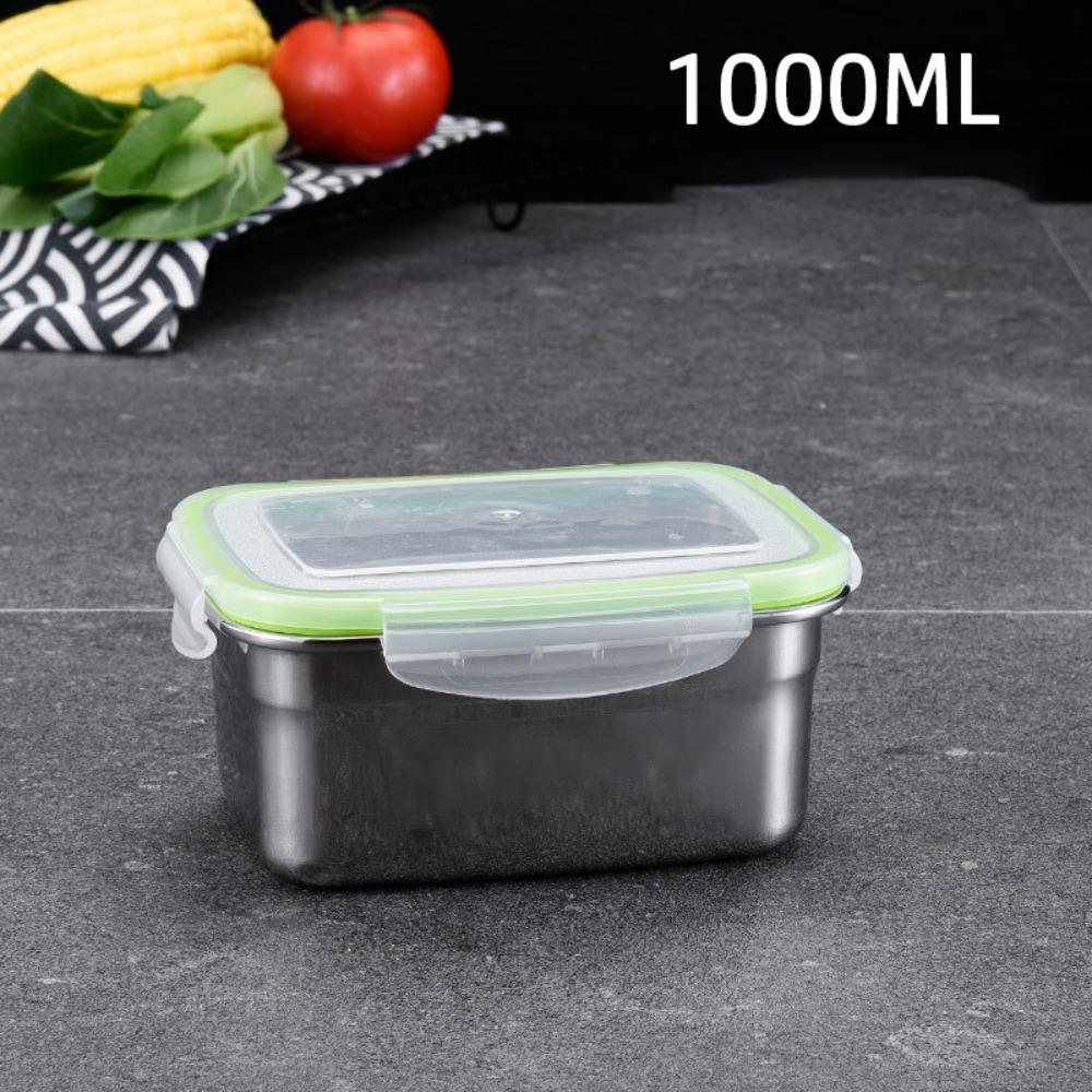 Stainless Steel Fresh-keeping Box Sealed Bento Box Refrigerator Freezer Storage Box  Camp Supplies