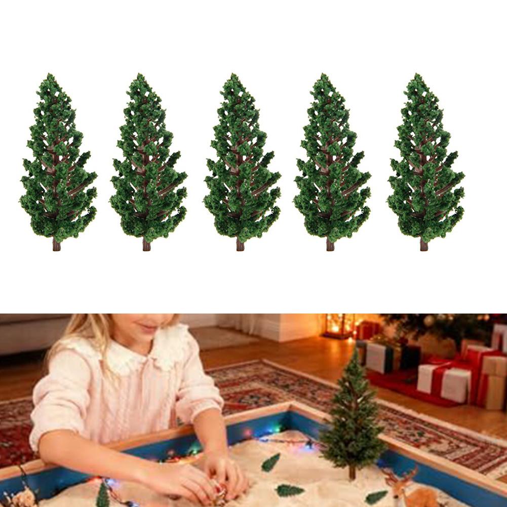 50pcs Artificial Miniature Pine Trees Plastic Model Scenery Railroad Decoration Building Landscape For DIY Toys Scale Dioramas