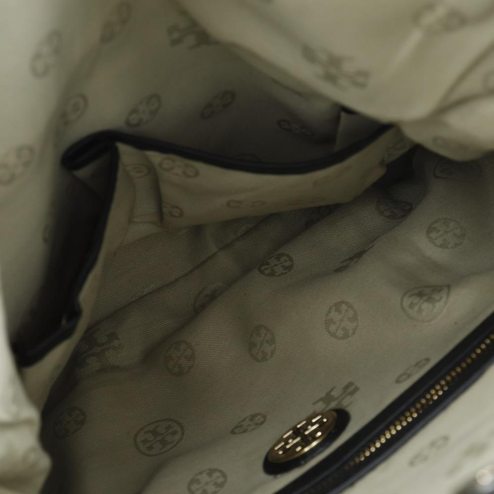 Tory Burch logo Shoulder Bag 2-way clutch black Calfskin Women Used