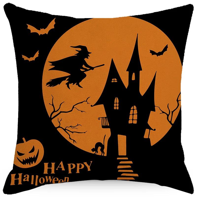 Halloween Pillow Cover Castle Pillow Cover Holiday Bedroom Living Room Decoration Cushion Cover