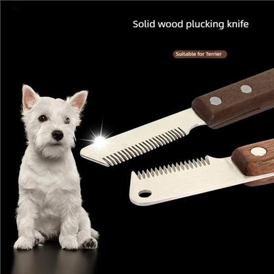 Professional Dog Comb Stainless Steel Wooden Handle Stripping Knife Pet Hair Remover Grooming Tools Undercoat Brushes Grooming