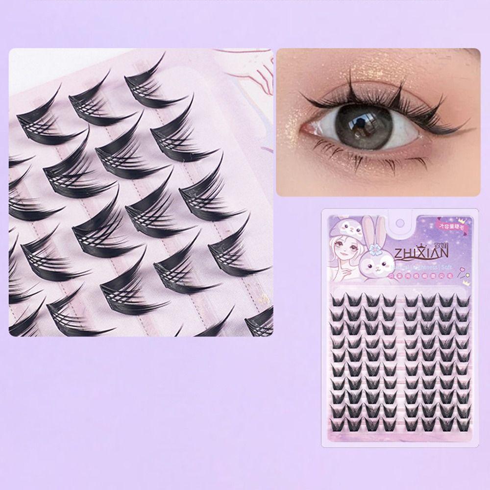 Eyelashes Extension Manga Lashes Glue Free Segmented False Eyelashes Cat Elf Eyelashes Men