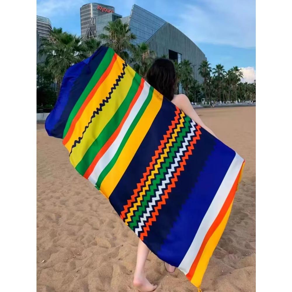 Chaka Salt Lake Great Northwest Tourism Ethnic Style Scarf Silk Scarf Women'S Summer Seaside Beach Shawl Sunscreen Thin