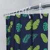 Feather Pattern Shower Curtain Green Monstera Leaf Design For Bathrooms Decor