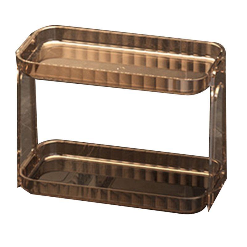 

M-Modern-Household Bedroom, Cosmetics Storage, Bathroom, Kitchen Transparent Double Layer Storage Rack ,C Storage Rack 1 PCS коричневий
