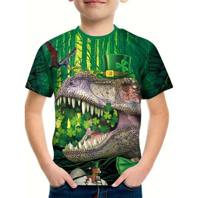 2024 St. St. Patrick's Day Anzug 3d Kinder T-Shirt Jungen Mädchen Shirt Harajuku Cartoon T-Shirt Für Junge Mädchen Oberteile Tees Kinderbekleidung