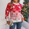 Jeseň Zima Vintage Voľný sveter s dlhým rukávom s potlačou Cardigan Pletené veci Vianočný sveter s výstrihom