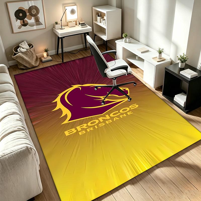 Brisbane Broncos A rug suitable for office chair areas living rooms and computer desks perfect for home offices and an ideal holiday gift