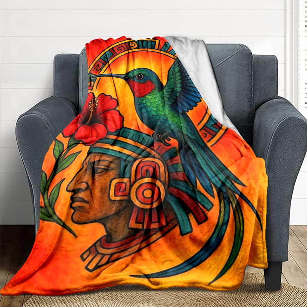

1pc Hummingbird Artwork Blanket Lightweight Flannel Blanket Throw Blanket For Sofa, Bed, Travel, Camping yy2509026193 75x90cm