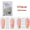1440-Piece Nail Art Rhinestone Set: Clear, White, AB-Color, Flat-Back, Small & Large for Shiny Nail Decorations.