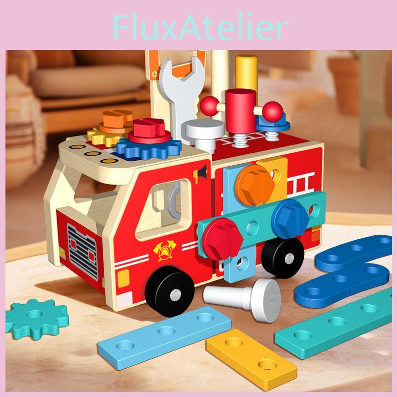 Wooden Fire Truck Puzzle Toy For Kids Educational And Developmental Play