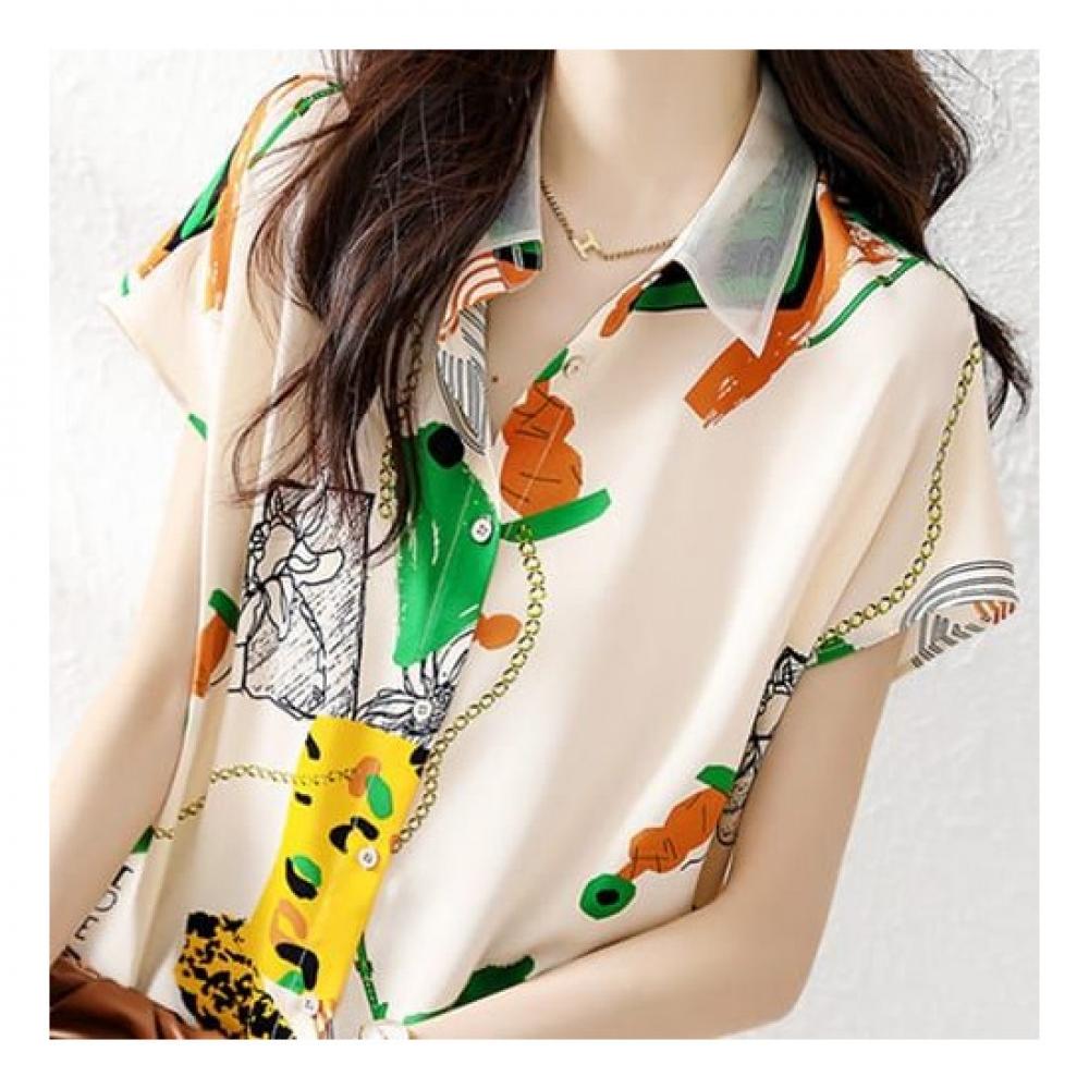 Navava Nb2076 Cap Sleeve Print Shirt
