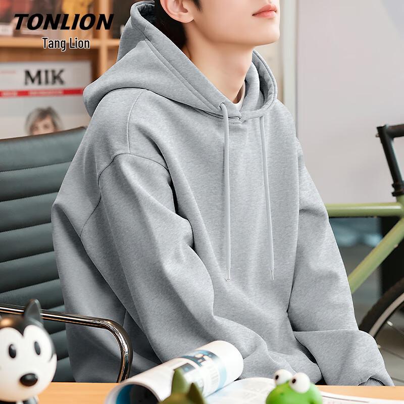 TonLion Men's Trendy Loose Fit Hooded Sweatshirt