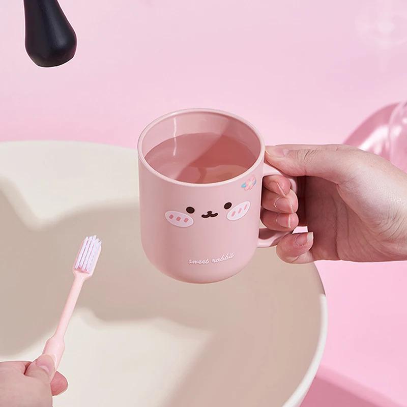 Portable Children's Cartoon Toothcare Box with Mouthwash Cup Travel & Household Dental Care Set Toothbrush Storage Case