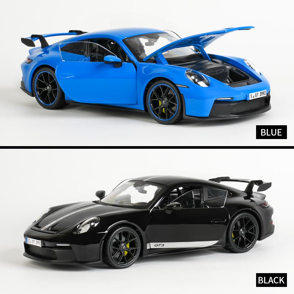 Maisto 1:18 2022 Porsche 911 GT3 Blue Sports Car Static Die Cast Vehicles Collectible Model Car Toys