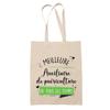 Tote Bag - PLANETEE - Tote Bag - Beige Cotton - Printed In France - Text Pattern, Gift Idea