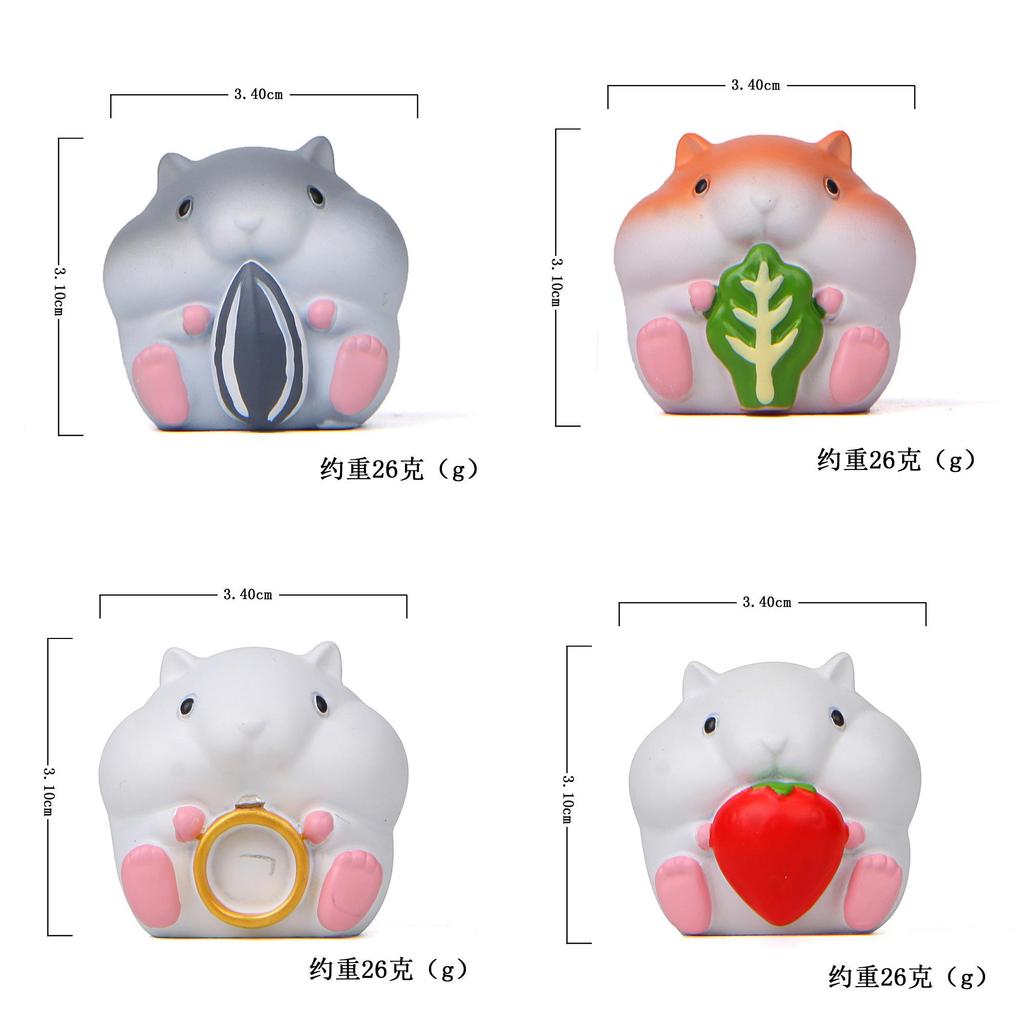 Resin Cartoon Hamster Figurine With Foodthemed Design For Gift Giving And Home Decor
