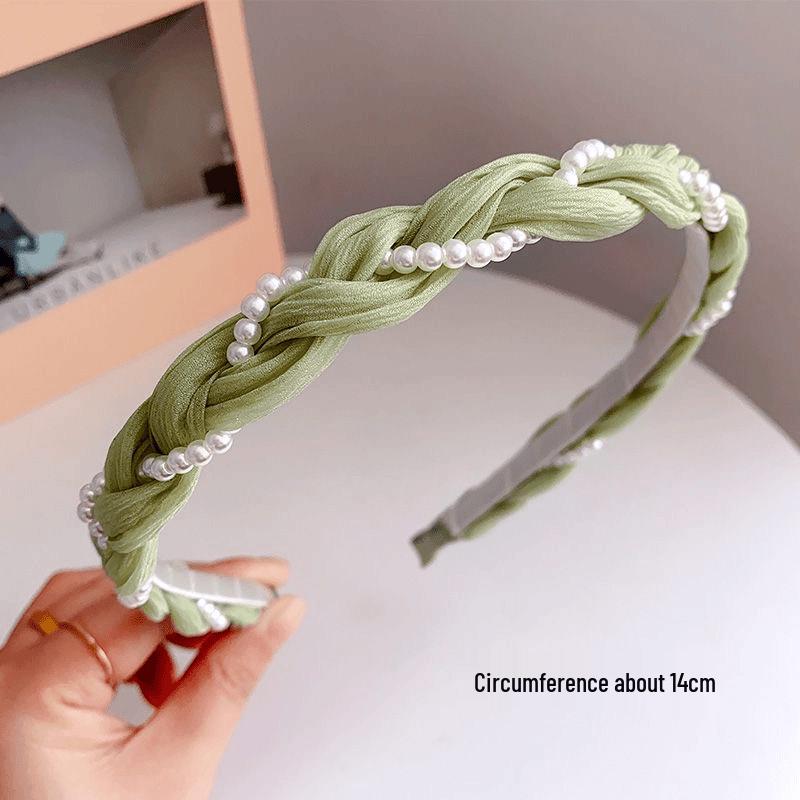

Green Woven Summer Headband - High-End Forest Fairy Hair Accessory for Women