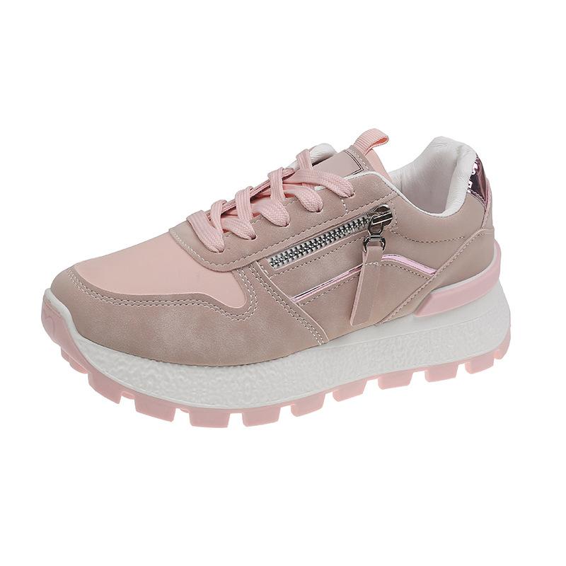 Sneakers women's lightweight running shoes spring new breathable leather platform Forrest Gump shoes fashion casual dad shoes