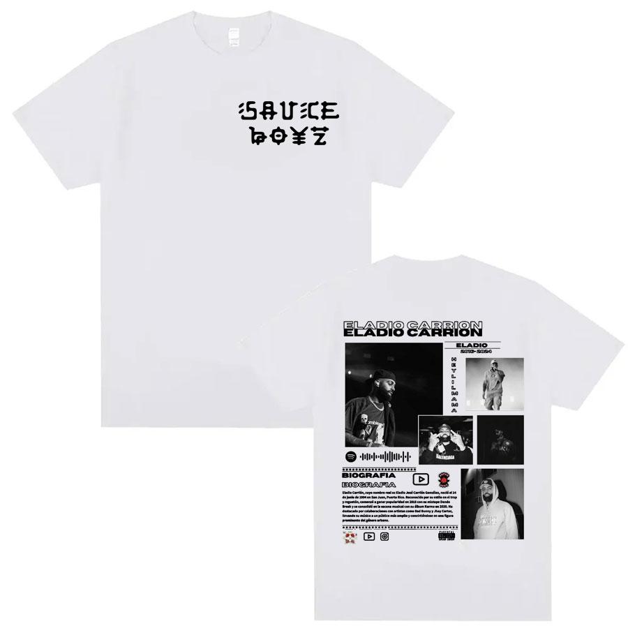 Rapper Eladio Carrion Album Cover T Shirts Men Womens Clothing Hip Hop Style Vintage T Shirt Casual Cotton High Quality Tshirt