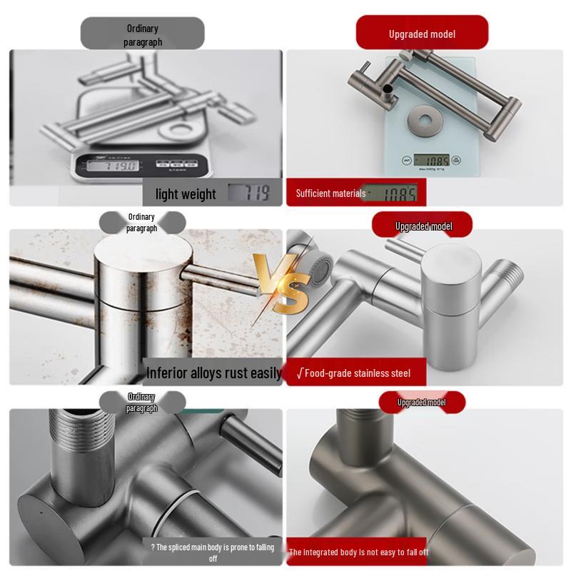 TLXT Wall-Mounted Folding Kitchen Faucet