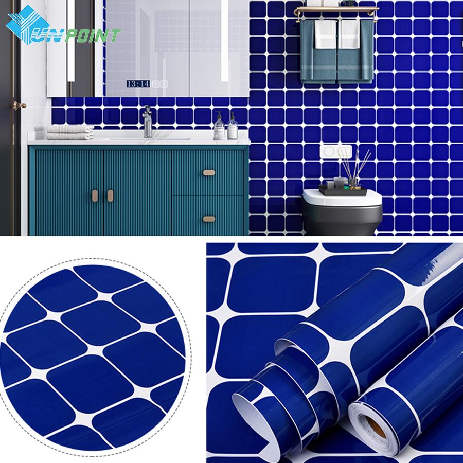 Self-Adhesive Waterproof Dormitory Bedroom Wall Renovation Plaid Wallpaper Wardrobe Cabinet Countertop Kitchen Oil-Proof Sticker