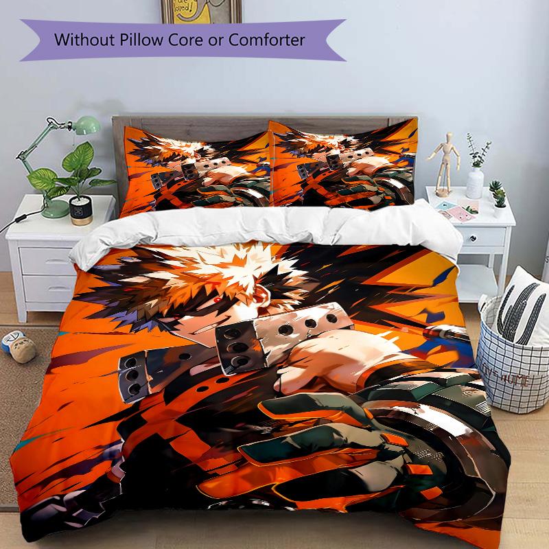 Anime Battle Print 3Pcs Bedding Setduvet Cover With 2 Bedropillowcase Home Birthday Gift