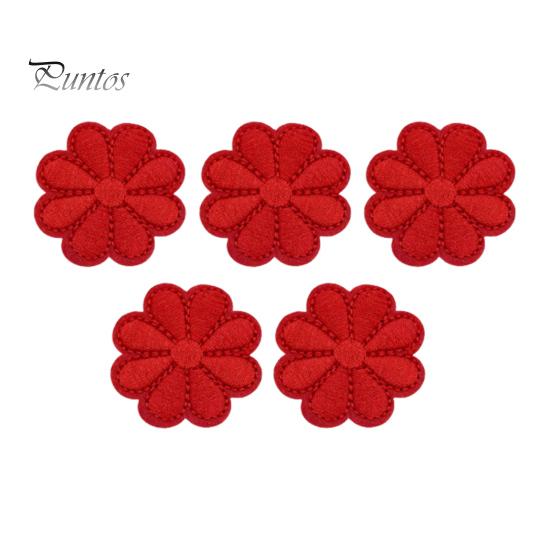 

5 шт. вышитые нашивки с изображением подсолнуха, самоклеящиеся мини-нашивки с цветочной вышивкой, сделай сам, одежда, платье, шляпа, куртка, джинсы, рюкзак, декоративная аппликация красный