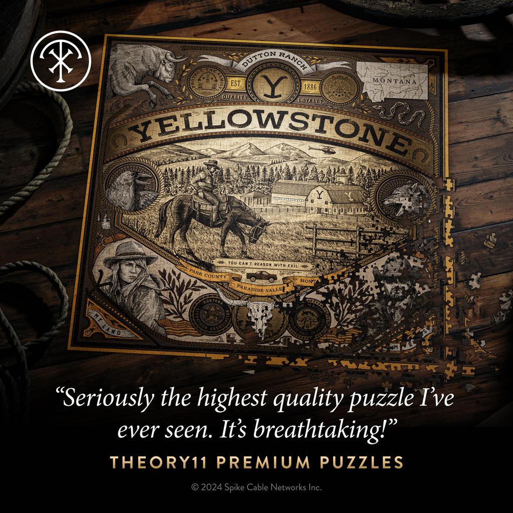 theory11 Yellowstone Jigsaw Puzzle - 1,000 Piece Jigsaw Puzzle - Officially Licensed Yellowstone Merchandise & Collectibles - Precision Fit and High