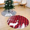 Festive Christmas Tree Skirt With Red Checkered Reindeer Design For Holiday Decor