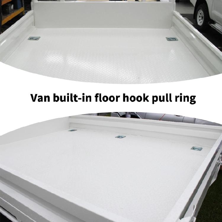 Recessed D Ringing Floor Anchors Stainless Steel Cargo Hook with Four Hole Plate for Truck Trailer Utility Floor Mounts