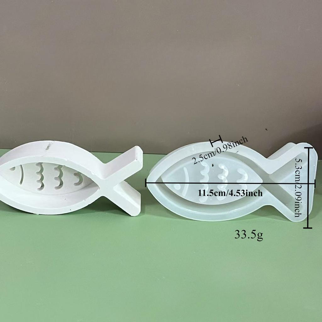 Jesus Fish Candle Holder Silicone Plaster Mold Candle Drip Balloon Light Ornament Home Decoration