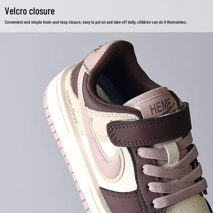 Boys and Girls' Versatile 2026 Spring/Autumn Leather Skate Shoes - Breathable Casual Sports Sneakers