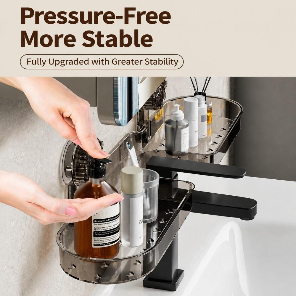 No Drill Washbasin Hanging Rack Waterproof Suction Cup Bathroom Holder Bathroom