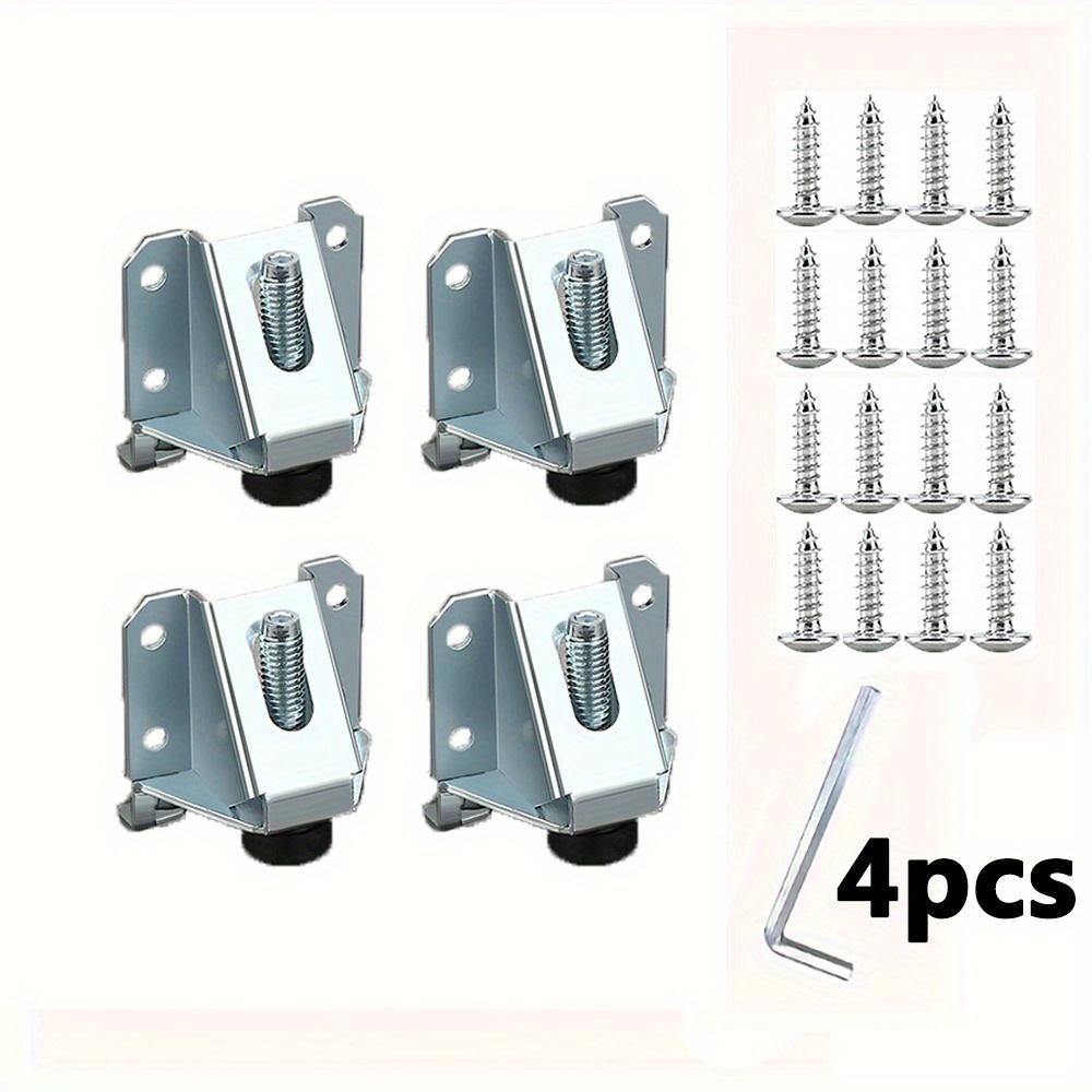 

4 шт. прочных регулируемых подкладок для ножек шкафа, прочная и устойчивая конструкция с горизонтально регулируемыми ножками, нескользящими накладками и регулировкой высоты вверх/вниз 4pcs серебряный