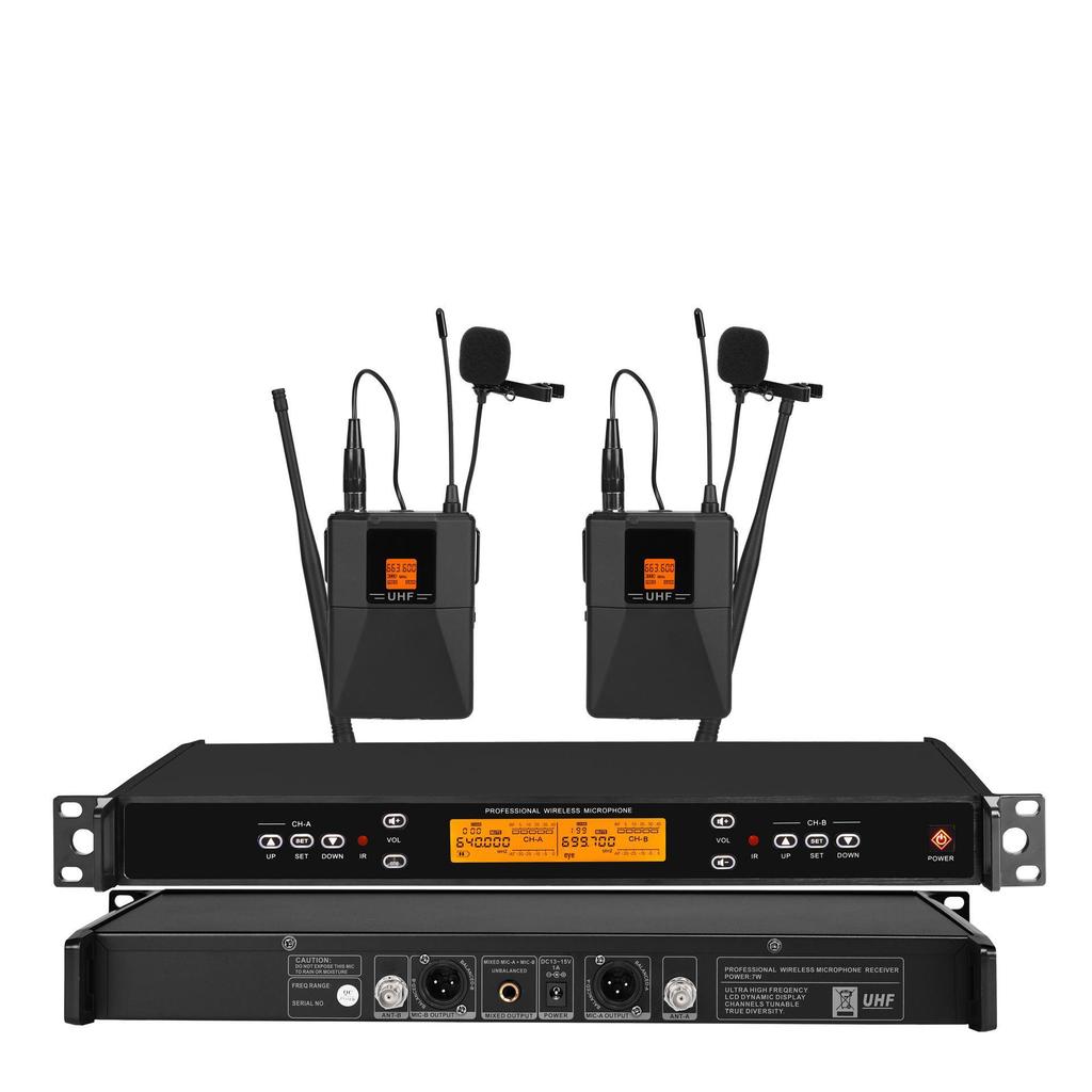 High-End Wireless U-Band Infrared Lavalier & Headset Microphone for Stage & Conference
